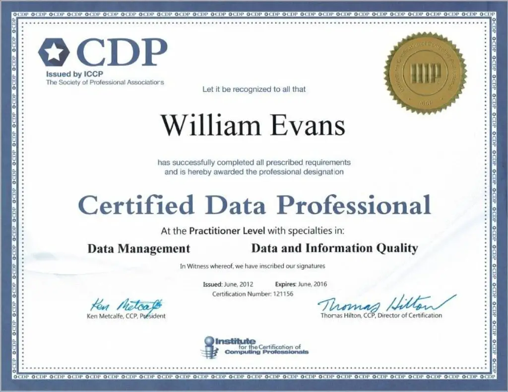 Chứng chỉ Certified Data Professional CDP