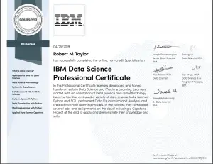 Chứng chỉ khoa học dữ liệu IBM Data Science Professional